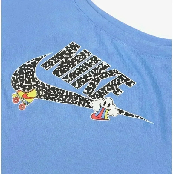 NWT Toddler Girls Nike Long Sleeve Pre-School Notebook Knit Top Size 2T Blue - Picture 2 of 2